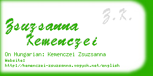 zsuzsanna kemenczei business card